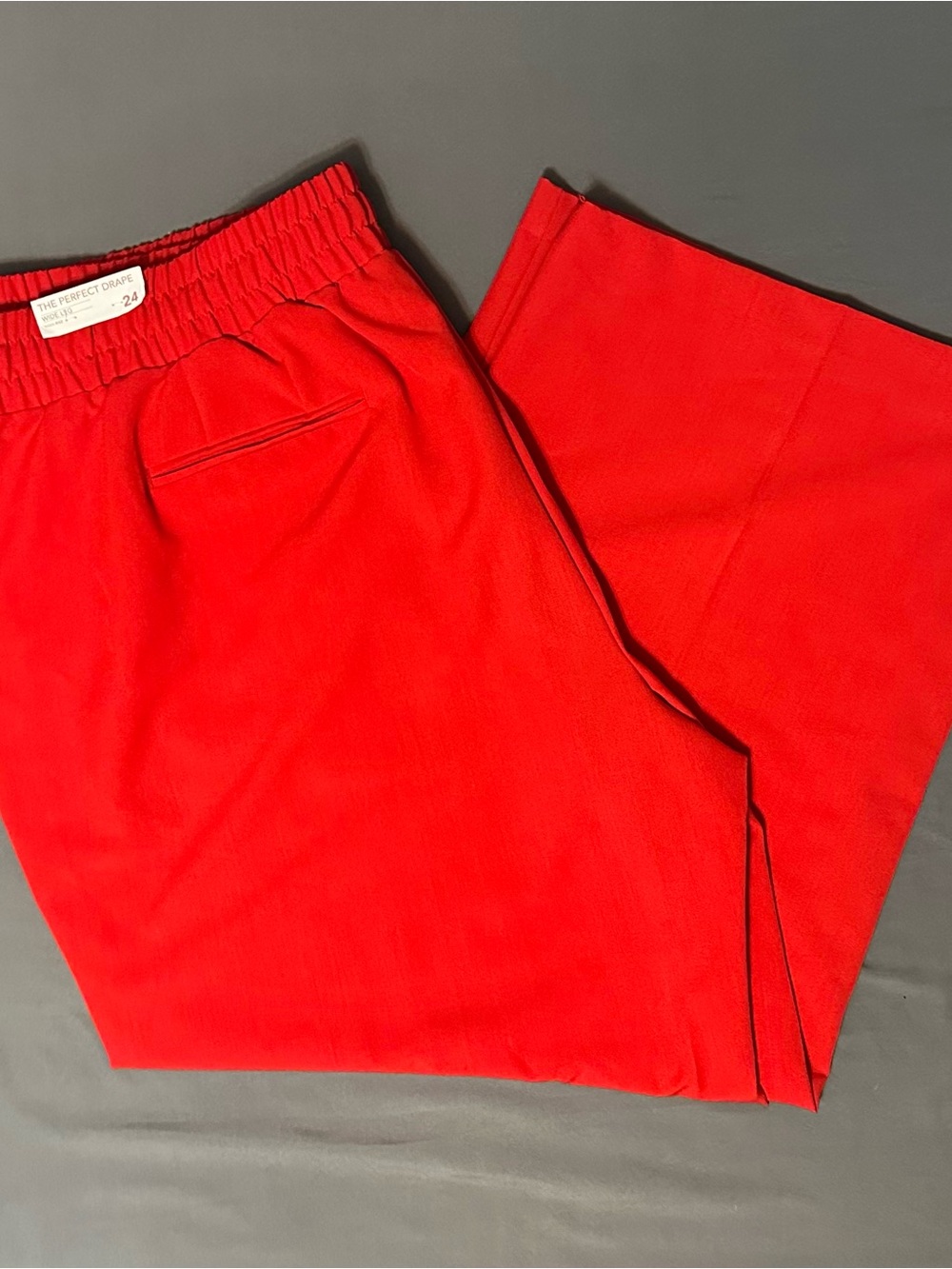 NWT Lane Bryant The Perfect Drape Pull-On Wide Leg Pants in Bright Red (24W)